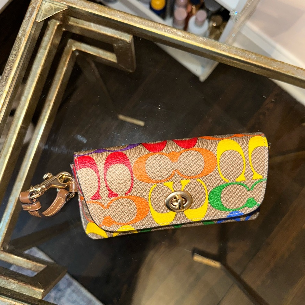 NWOT Coach Rainbow Sunglasses Holder